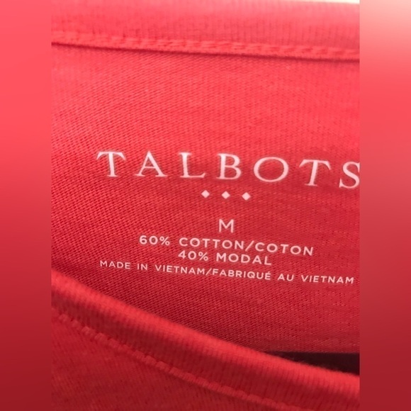 𝅺TALBOTS Womens Cotton Blend Crewneck 3/4 Sleeve Tunic Top Size Medium - Picture 11 of 12